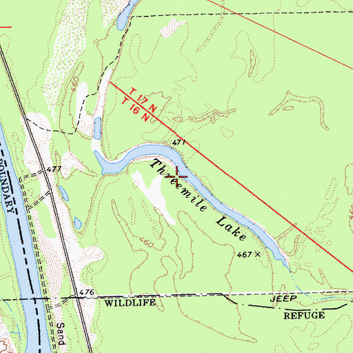 Topographic Map of Threemile Lake, AZ