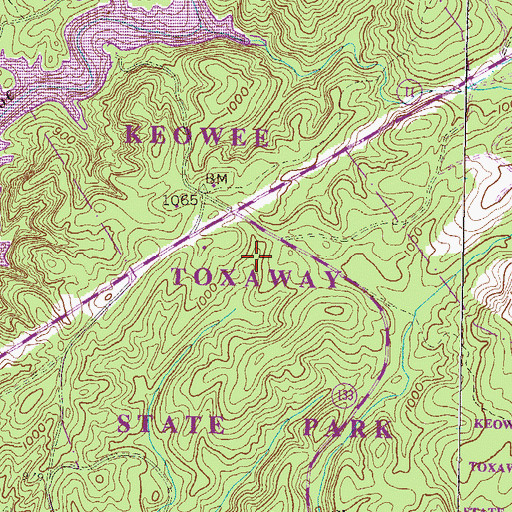 Topographic Map of Keowee Toxaway State Park, SC