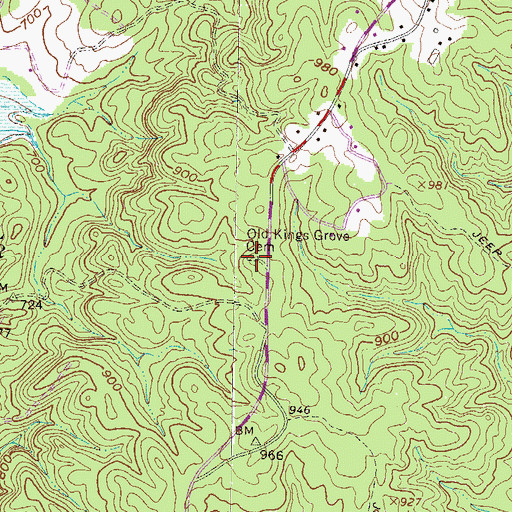 Topographic Map of Kings Grove Church (historical), SC