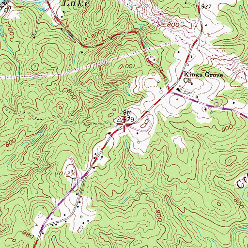 Topographic Map of Kings Grove School (historical), SC