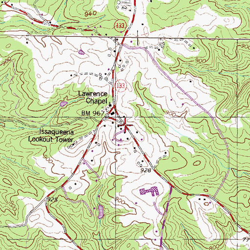 Topographic Map of Long Branch Church (historical), SC