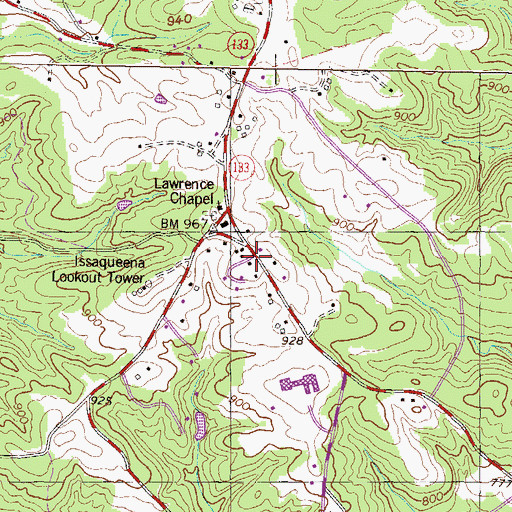 Topographic Map of Long Branch School (historical), SC