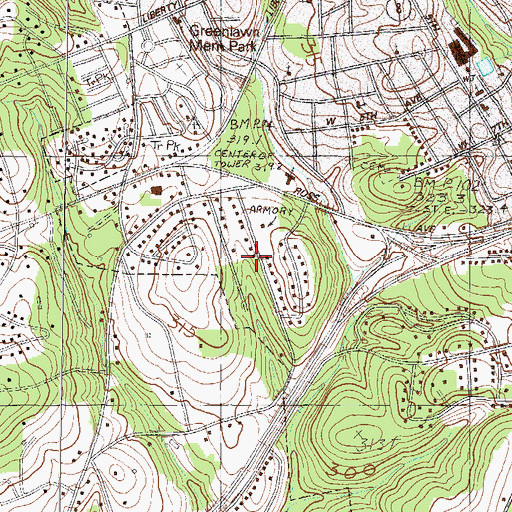 Topographic Map of McDaniel Heights, SC