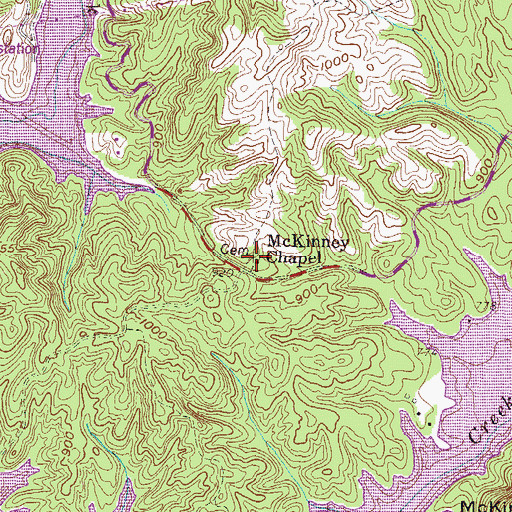 Topographic Map of McKinney Chapel Cemetery, SC