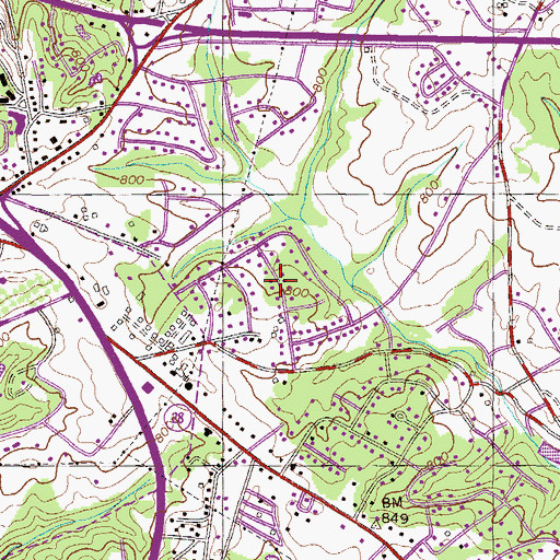 Topographic Map of Meadow Brook, SC
