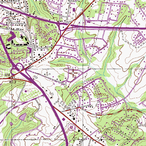Topographic Map of Meadow Rose, SC