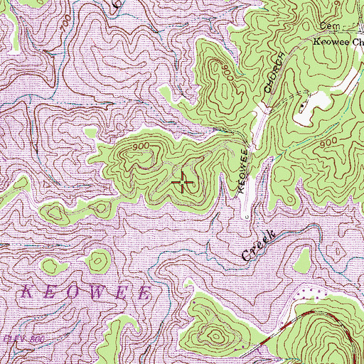 Topographic Map of Mile Creek County Park, SC