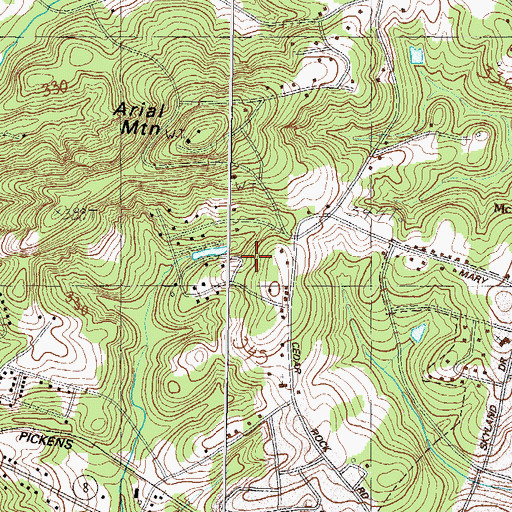 Topographic Map of Monte Vista, SC