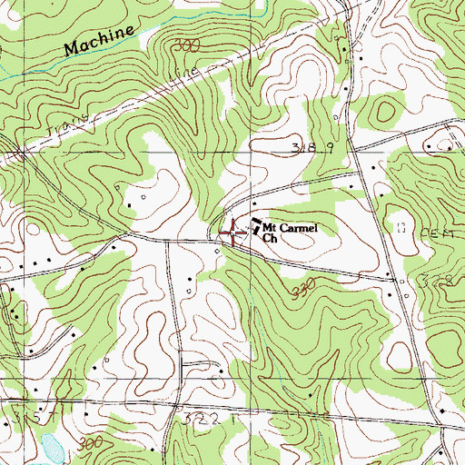 Topographic Map of Mount Carmel Cemetery, SC
