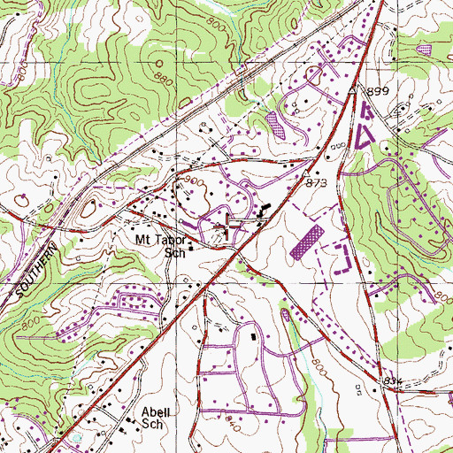 Topographic Map of Mount Tabor Baptist Church, SC