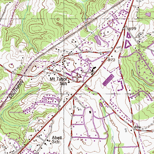 Topographic Map of Mount Tabor Cemetery, SC