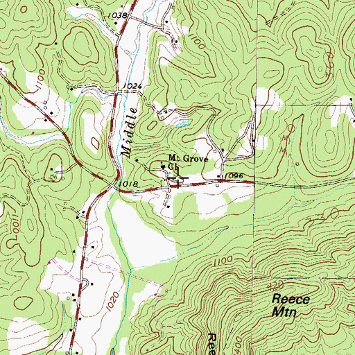Topographic Map of Mountain Grove Cemetery, SC