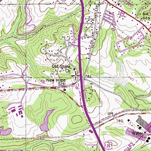 Topographic Map of Old Stone Cemetery, SC