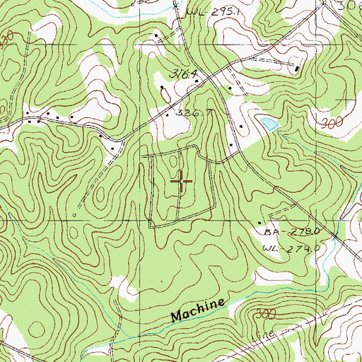 Topographic Map of Ole Salem Estates, SC