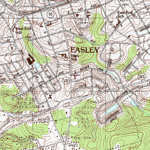 Topographic Map of Pendleton Street Baptist Church, SC