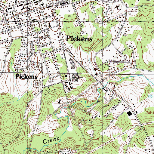 Topographic Map of Pickens Elementary School, SC