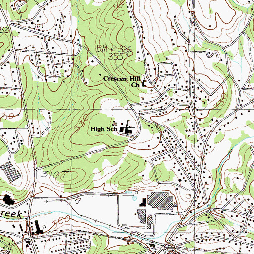 Topographic Map of Pickens Junior High School, SC