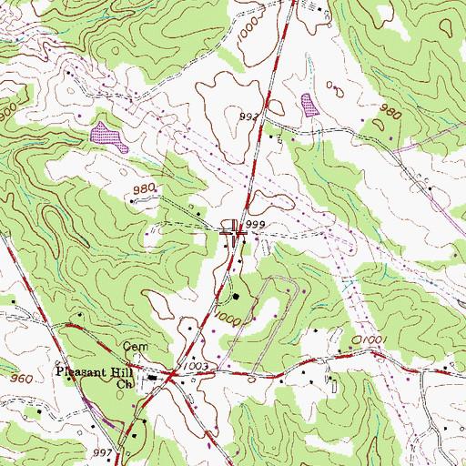 Topographic Map of Pleasant Hill School (historical), SC
