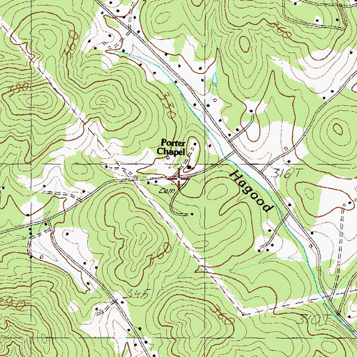 Topographic Map of Porters Chapel Cemetery, SC
