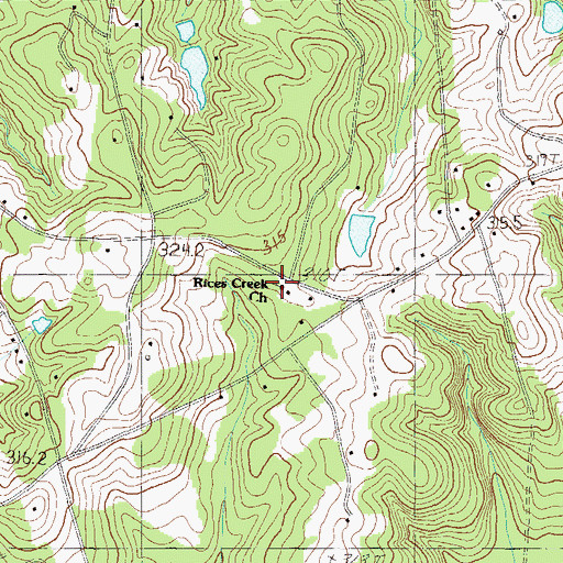 Topographic Map of Rices Creek Church, SC
