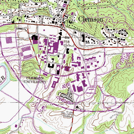 Topographic Map of Robert Muldrow Cooper Library, SC