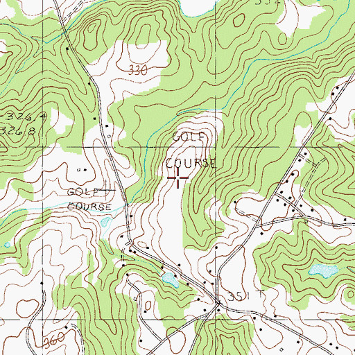 Topographic Map of Rolling Green Golf Course, SC