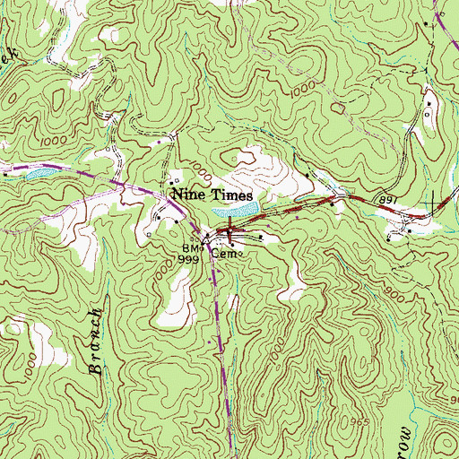Topographic Map of Shady Grove Baptist Church, SC
