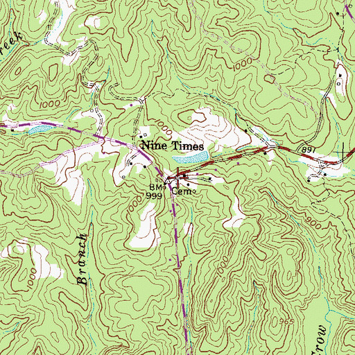 Topographic Map of Shady Grove Cemetery, SC