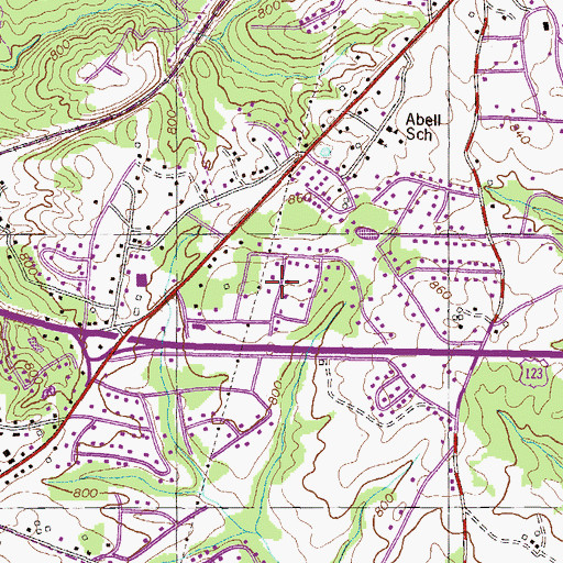 Topographic Map of Skyview, SC