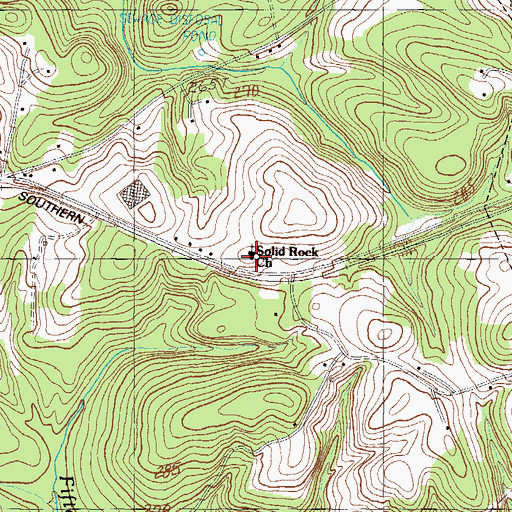 Topographic Map of Solid Rock Church, SC