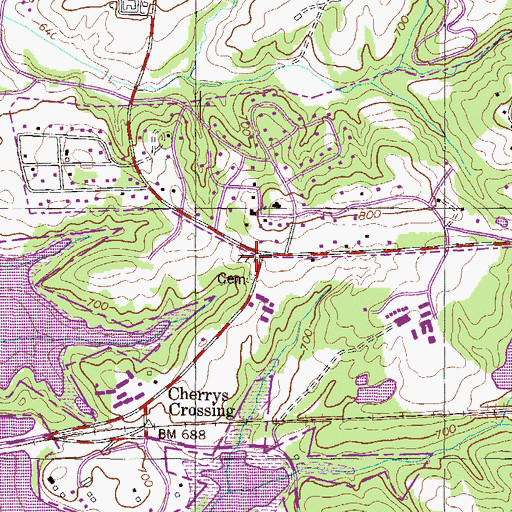 Topographic Map of Stony Rock Church (historical), SC