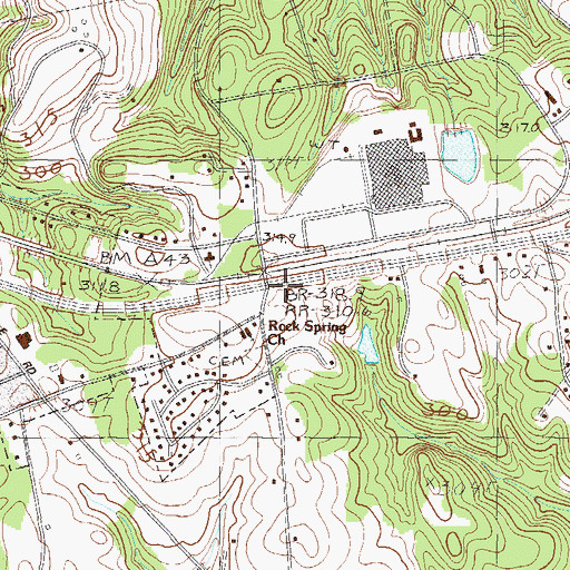 Topographic Map of Summit Square Shopping Center, SC