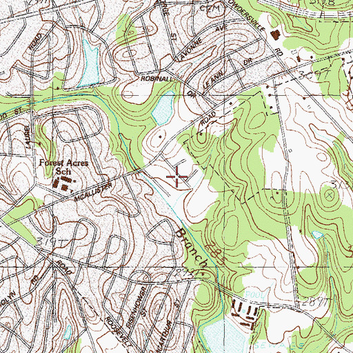 Topographic Map of Timberlane, SC