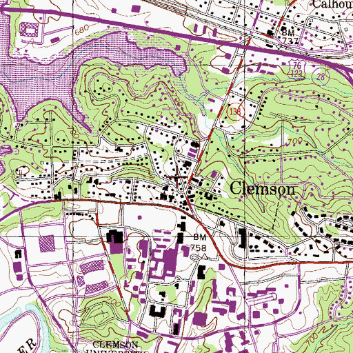 Topographic Map of University Lutheran Church, SC