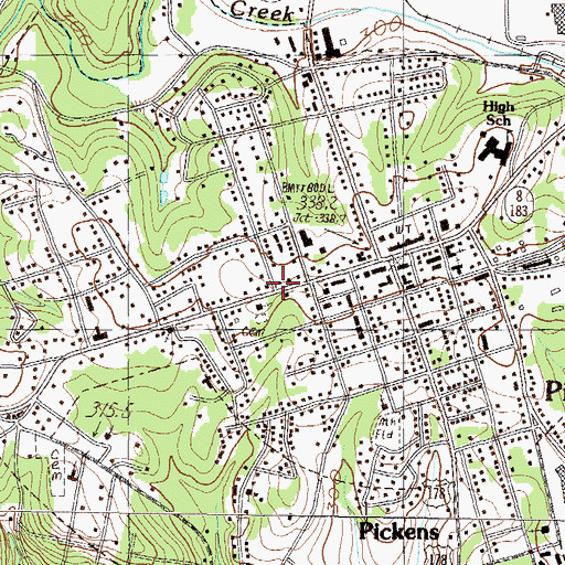 Topographic Map of Village Library, SC