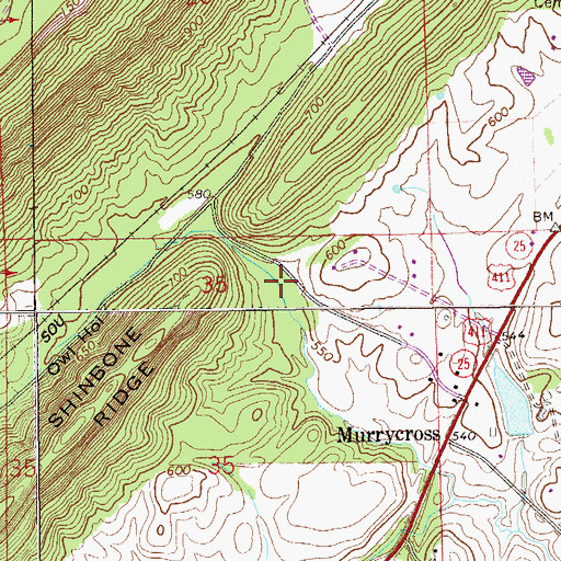 Topographic Map of Owl Hollow, AL