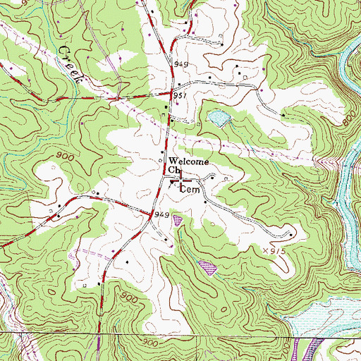 Topographic Map of Welcome Cemetery, SC