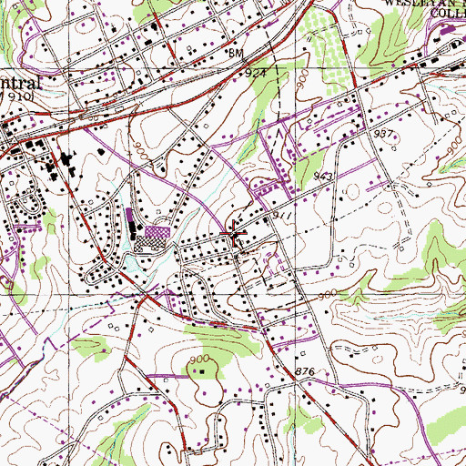 Topographic Map of White Oak Springs Baptist Church, SC