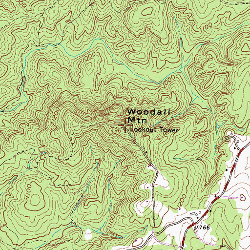 Topographic Map of Woodall Lookout Tower, SC