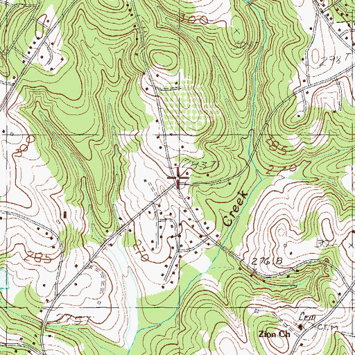 Topographic Map of Zion School (historical), SC