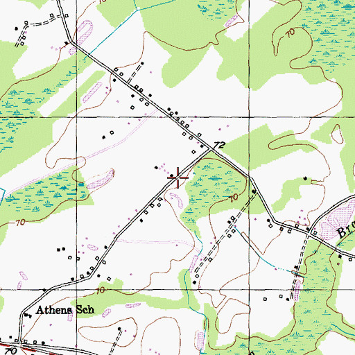 Topographic Map of Athens Church (historical), SC