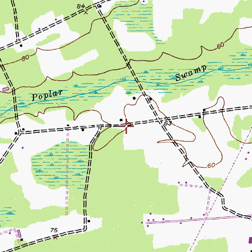 Topographic Map of Bakers Chapel (historical), SC