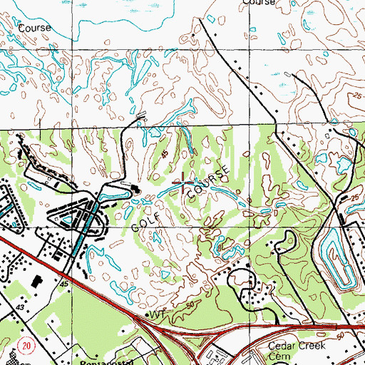 Topographic Map of Bay Tree Golf Plantation, SC