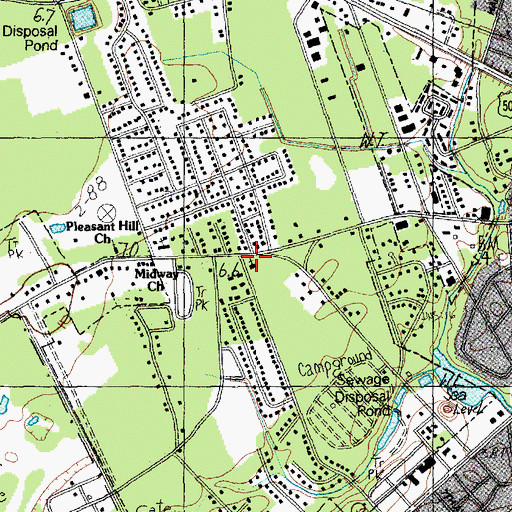 Topographic Map of Bible Baptist Church, SC