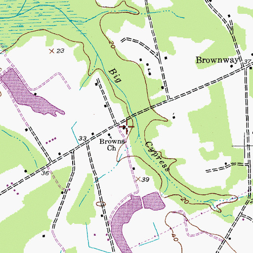 Topographic Map of Brownway School (historical), SC
