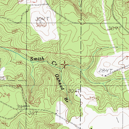Topographic Map of Oxhead Branch, AL