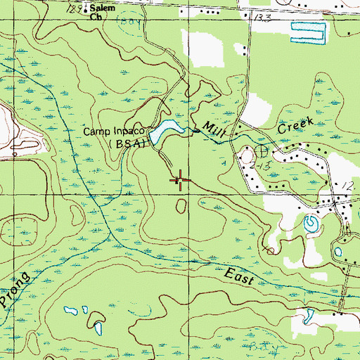 Topographic Map of Camp Inpaco, SC