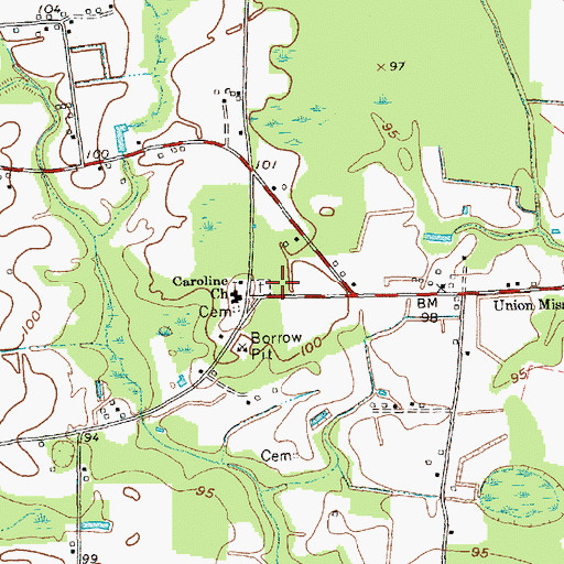 Topographic Map of Carolina School (historical), SC