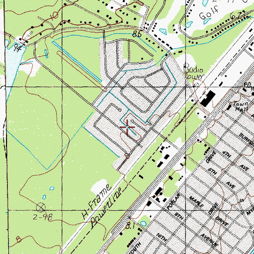 Topographic Map of Caropine, SC