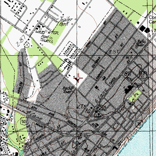 Topographic Map of Carver School, SC